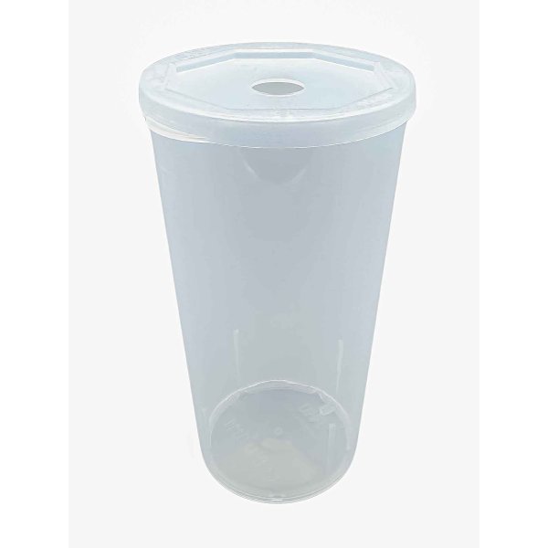 Trinkbecher, Mehrweg, PP, transparent, 400ml mit Deckel...